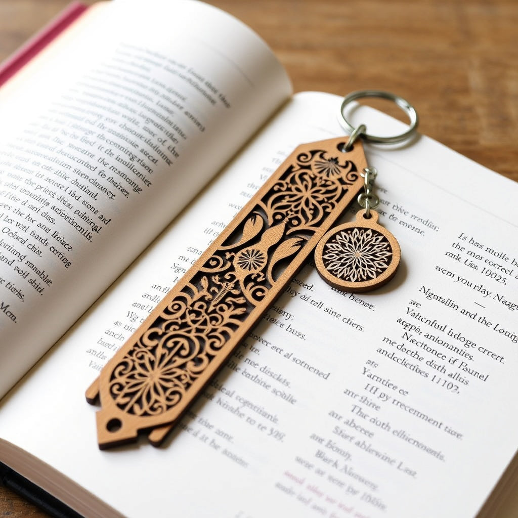 Laser-Cut Bookmark & Keyring Set
