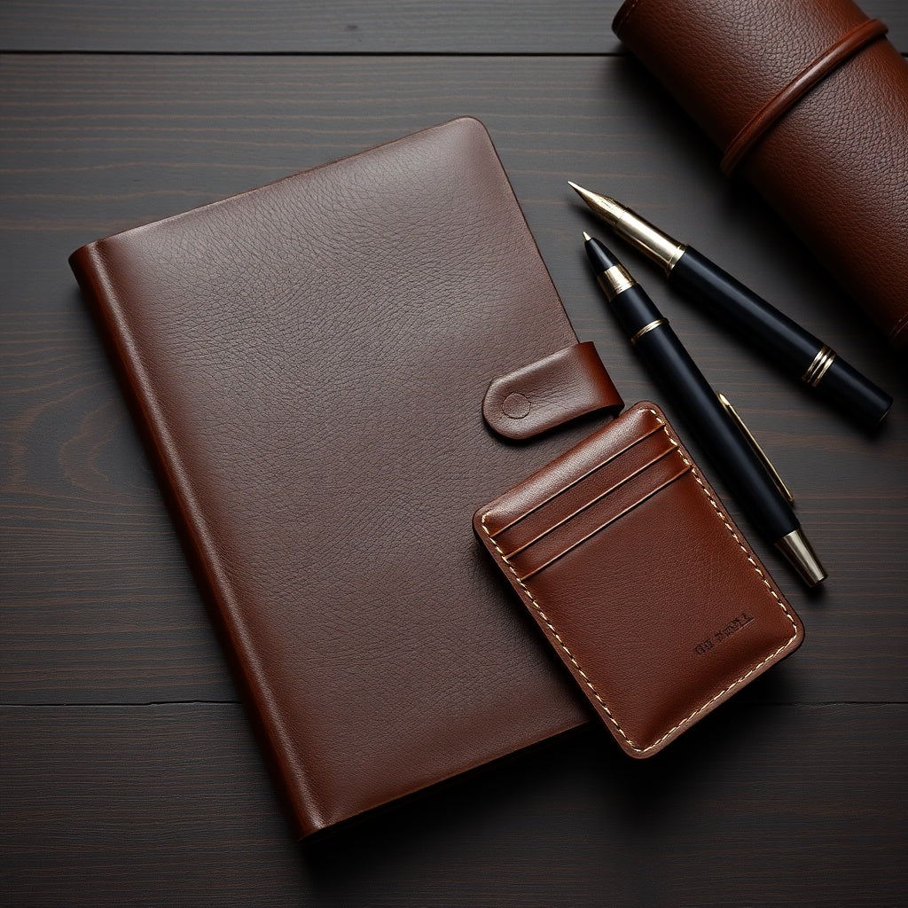 Leather Journal & Wallet Set